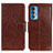 Leather Case Stands Flip Cover Holder N05P for Motorola Moto Edge 20 Pro 5G Brown