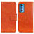 Leather Case Stands Flip Cover Holder N05P for Motorola Moto Edge 20 Pro 5G Orange