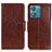 Leather Case Stands Flip Cover Holder N05P for Motorola Moto Edge 40 Neo 5G Brown