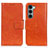 Leather Case Stands Flip Cover Holder N05P for Motorola Moto Edge S30 5G Orange