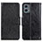 Leather Case Stands Flip Cover Holder N05P for Motorola Moto G 5G (2023) Black