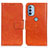 Leather Case Stands Flip Cover Holder N05P for Motorola Moto G31 Orange