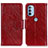 Leather Case Stands Flip Cover Holder N05P for Motorola Moto G31 Red