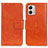 Leather Case Stands Flip Cover Holder N05P for Motorola Moto G53 5G Orange