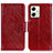 Leather Case Stands Flip Cover Holder N05P for Motorola Moto G54 5G Red