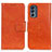 Leather Case Stands Flip Cover Holder N05P for Motorola Moto G62 5G Orange