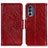 Leather Case Stands Flip Cover Holder N05P for Motorola Moto G62 5G Red