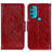 Leather Case Stands Flip Cover Holder N05P for Motorola Moto G71 5G Red