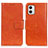 Leather Case Stands Flip Cover Holder N05P for Motorola Moto G73 5G Orange