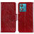 Leather Case Stands Flip Cover Holder N05P for Motorola Moto G84 5G Red