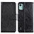 Leather Case Stands Flip Cover Holder N05P for Nokia C12 Black