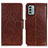 Leather Case Stands Flip Cover Holder N05P for Nokia G22 Brown