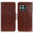 Leather Case Stands Flip Cover Holder N05P for OnePlus 10 Pro 5G Brown