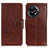 Leather Case Stands Flip Cover Holder N05P for OnePlus 11R 5G Brown