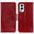 Leather Case Stands Flip Cover Holder N05P for OnePlus Nord 2 5G Red