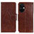 Leather Case Stands Flip Cover Holder N05P for OnePlus Nord CE 3 5G Brown