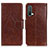 Leather Case Stands Flip Cover Holder N05P for OnePlus Nord CE 5G Brown