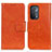 Leather Case Stands Flip Cover Holder N05P for Oppo A54 5G Orange