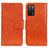 Leather Case Stands Flip Cover Holder N05P for Oppo A55 5G Orange