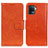 Leather Case Stands Flip Cover Holder N05P for Oppo F19 Pro Orange