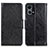 Leather Case Stands Flip Cover Holder N05P for Oppo F21 Pro 4G Black