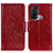 Leather Case Stands Flip Cover Holder N05P for Oppo Reno5 A Red
