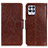 Leather Case Stands Flip Cover Holder N05P for Realme 8i Brown