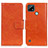 Leather Case Stands Flip Cover Holder N05P for Realme C21 Orange