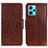 Leather Case Stands Flip Cover Holder N05P for Realme Narzo 50 Pro 5G Brown