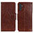 Leather Case Stands Flip Cover Holder N05P for Samsung Galaxy A04s Brown