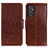 Leather Case Stands Flip Cover Holder N05P for Samsung Galaxy A15 5G Brown