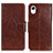 Leather Case Stands Flip Cover Holder N05P for Samsung Galaxy A23 5G SC-56C Brown