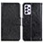 Leather Case Stands Flip Cover Holder N05P for Samsung Galaxy A73 5G Black