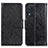 Leather Case Stands Flip Cover Holder N05P for Samsung Galaxy M32 4G Black