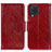 Leather Case Stands Flip Cover Holder N05P for Samsung Galaxy M32 4G Red