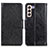 Leather Case Stands Flip Cover Holder N05P for Samsung Galaxy S24 Plus 5G Black