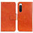 Leather Case Stands Flip Cover Holder N05P for Sony Xperia 10 IV Orange