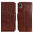 Leather Case Stands Flip Cover Holder N05P for Sony Xperia Ace III Brown