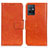 Leather Case Stands Flip Cover Holder N05P for Vivo iQOO Z6 5G Orange