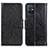 Leather Case Stands Flip Cover Holder N05P for Vivo T1 5G India Black