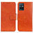 Leather Case Stands Flip Cover Holder N05P for Vivo T1 5G India Orange