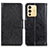 Leather Case Stands Flip Cover Holder N05P for Vivo V23 5G Black