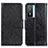 Leather Case Stands Flip Cover Holder N05P for Vivo Y74s 5G Black