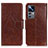 Leather Case Stands Flip Cover Holder N05P for Xiaomi Mi 12T Pro 5G Brown