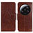 Leather Case Stands Flip Cover Holder N05P for Xiaomi Mi 13 Ultra 5G Brown