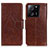 Leather Case Stands Flip Cover Holder N05P for Xiaomi Mi 13T Pro 5G Brown