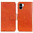 Leather Case Stands Flip Cover Holder N05P for Xiaomi Poco C50 Orange