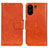 Leather Case Stands Flip Cover Holder N05P for Xiaomi Poco C65 Orange