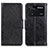 Leather Case Stands Flip Cover Holder N05P for Xiaomi Poco M4 Pro 4G Black