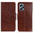 Leather Case Stands Flip Cover Holder N05P for Xiaomi Redmi K50i 5G Brown